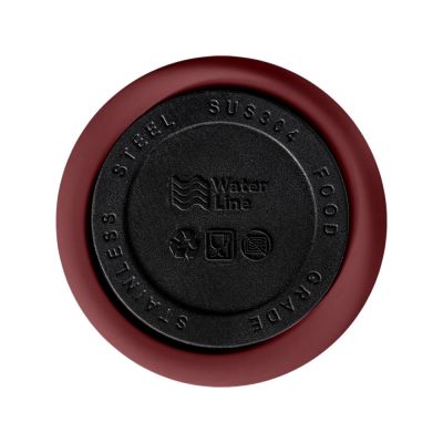 Вакуумная термокружка Waterline c кнопкой Guard, 400 мл, тубус, бургунди-7