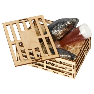 Набор мыла ручной работы Пиво и рыба, в деревянной коробке-2