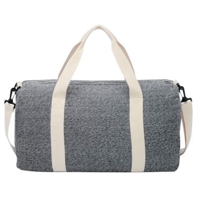 Спортивная сумка из переработанного хлопка и полиэстера плотностью 210 г/м2 Pheebs, черный/натуральный-1