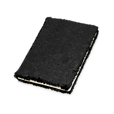 Блокнот с пайетками Fashion, черный-1