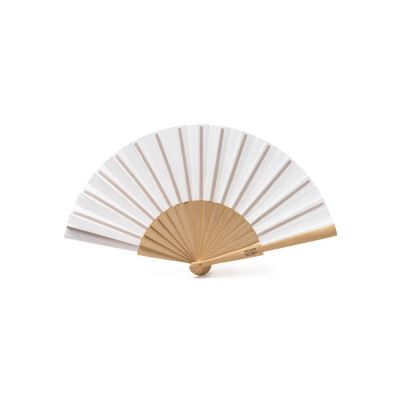 Деревянный веер MILOS, натуральный/белый-0