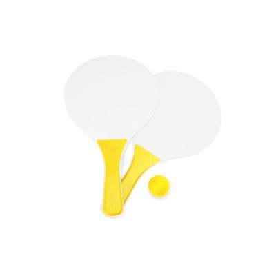 Набор FEROE для игры на пляже (2 ракетки и мячик), белый/желтый-0