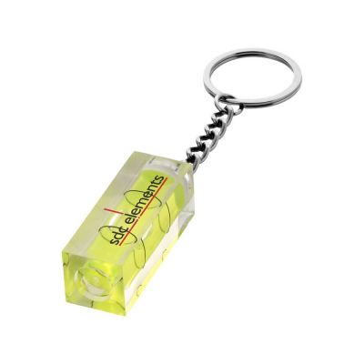 Брелок Leveler с уровнем, прозрачный желтый/серебристый-2