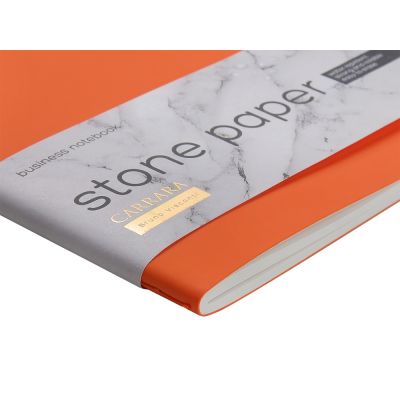 Тетрадь с каменной бумагой А5 Carrara 40 л., линейка, оранжевый-4