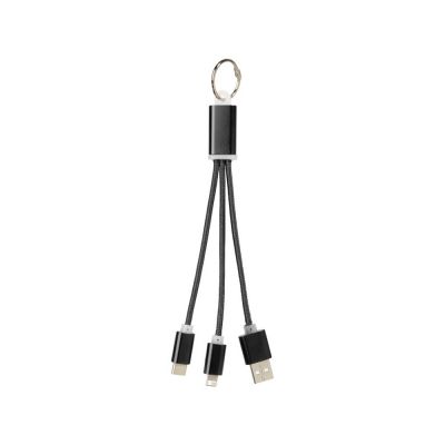 Кабель для зарядки Metal 3-в-1 с брелоком, черный-3