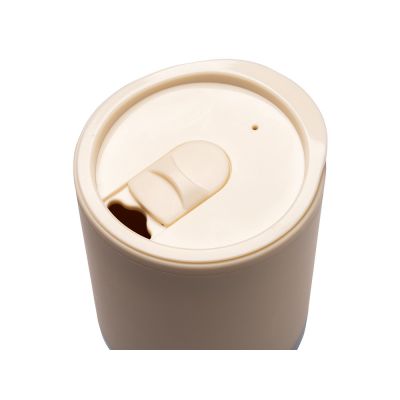 Термокружка LINDE с двойными стенками из переработанного полипропилена, бежевый-2