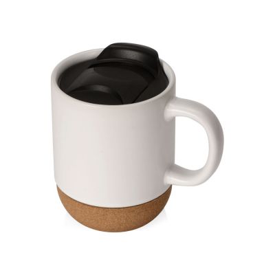 Кружка Denpasar с пробковым дном и крышкой, цветная с двух сторон, белый-0