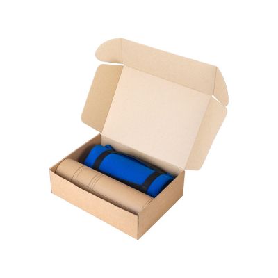 Подарочный набор с термосом и пледом Serenity, синий-1