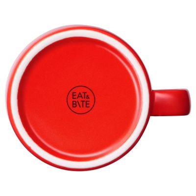 Чайная пара Brighton : блюдце овальное, чашка, коробка, красный-3