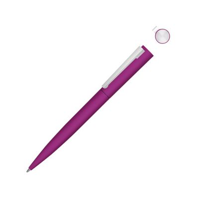 Металлическая шариковая ручка soft touch Brush gum, розовый-0
