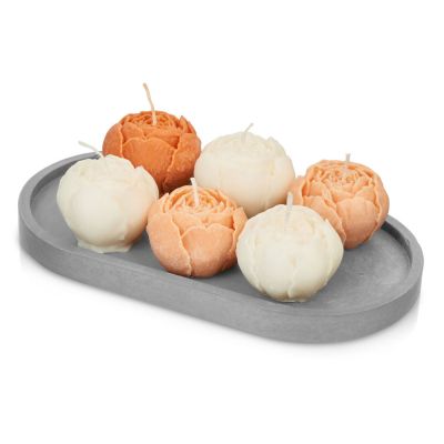 Набор свечей на подставке Пионы-0