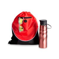 Подарочный набор с солнцезащитными очками и бутыкой для воды Summerheat, красный