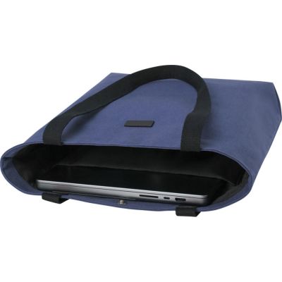 Универсальная эко-сумка Joey из холста, объемом 14 л, нэйви-4