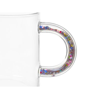 Стеклянная кружка с блестками в ручке Feria-3