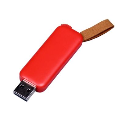 USB-флешка промо на 32 Гб прямоугольной формы, выдвижной механизм, красный-0