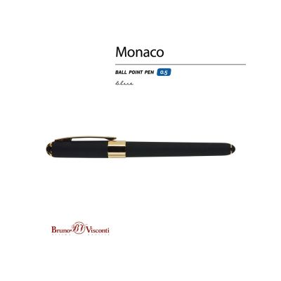 Ручка пластиковая шариковая Monaco, 0,5мм, синие чернила, черный-1