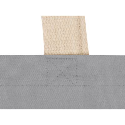 Сумка для шопинга Steady из хлопка с парусиновыми ручками, 260 г/м2, серый-4