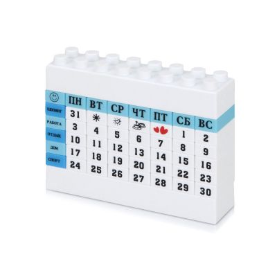 Вечный календарь в виде конструктора, синий-0