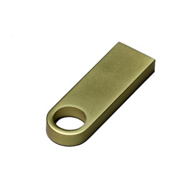 USB 2.0-флешка на 128 Гб с мини чипом и круглым отверстием, золотистый-2