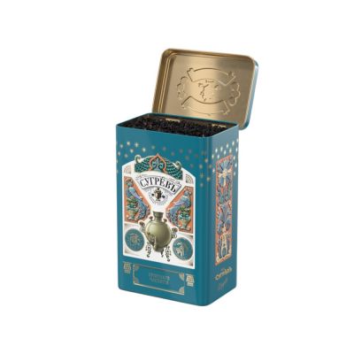 БОЛЬШАЯ БАНКА С РЕЛЬЕФОМ. Зелёный чай с мятой и цельными ягодами малины.500г.-2