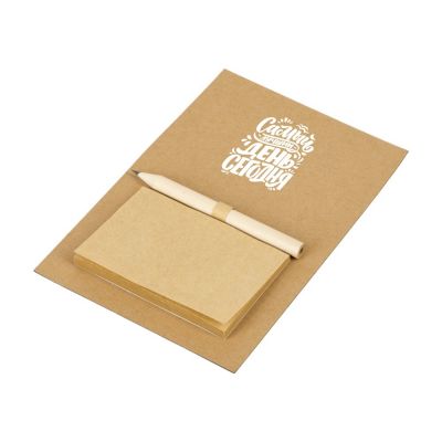 Магнит с блокнотом и карандашом для заметок Magny, натуральный-0