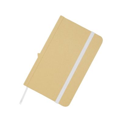 Reed блокнот формата А6 из переработанного материала в твердой обложке с простыми страницами - Белый-4