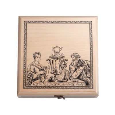 Подарочный набор с пакетированным чаем в деревянной шкатулке без лого-1