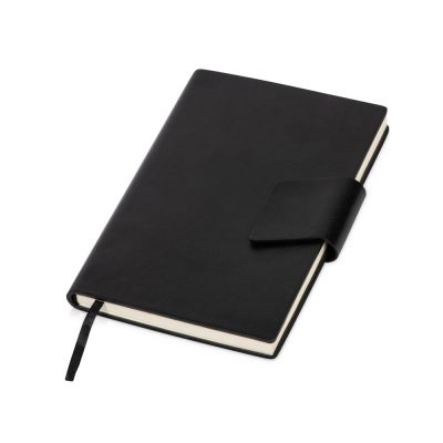 Бизнес блокнот А5 Monoi с клапаном, твердая обложка, 128 листов, черный-0