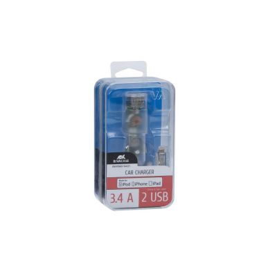 Автомобильное зарядное устройство VA4225 с кабелем MFi Lightning, прозрачный-1