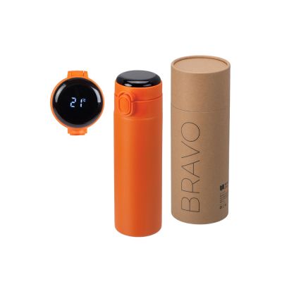 Вакуумная термокружка Waterline с медной изоляцией Bravo, 400 мл, тубус, оранжевый-0