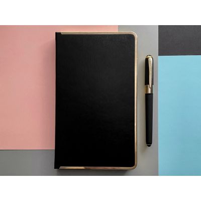 Ежедневник недатированный A5 Chelsea, черный (золотистый кант и срез)-4