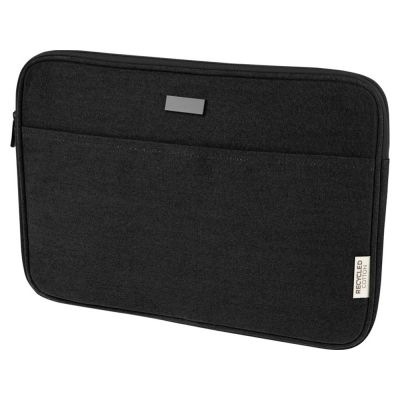 Чехол для 14-дюймового ноутбука Joey объемом 2 л из брезента, переработанного по стандарту GRS, черный-0