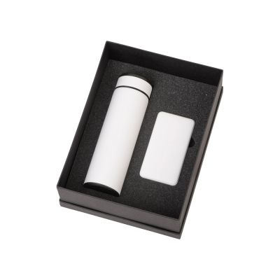 Подарочный набор с термосом и повербанком С1, белый-1