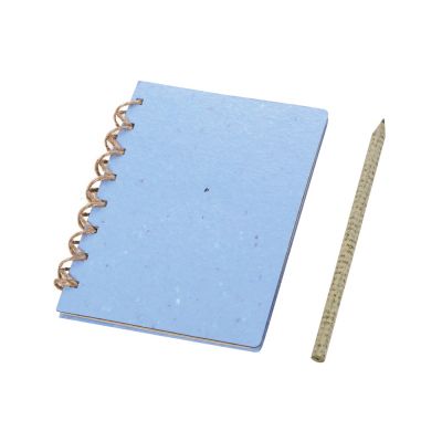 Живой блокнот с семенами цветов, А6, синий-1