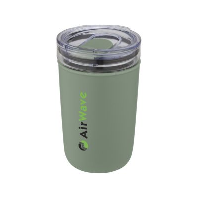 Bello, стеклянная кружка объемом 420 мл с внешней стенкой из переработанного пластика, зеленый яркий-5