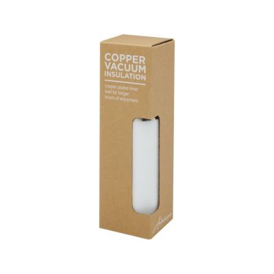 Hulan Бутылка объемом 540 мл с вакуумной изоляцией из меди и бамбуковой крышкой, белый-4