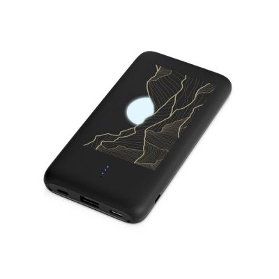 Внешний беспроводной аккумулятор с подсветкой лого Reserve X. 8000 mAh, черный-2