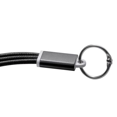 Кабель для зарядки Tres с брелоком, черный-3