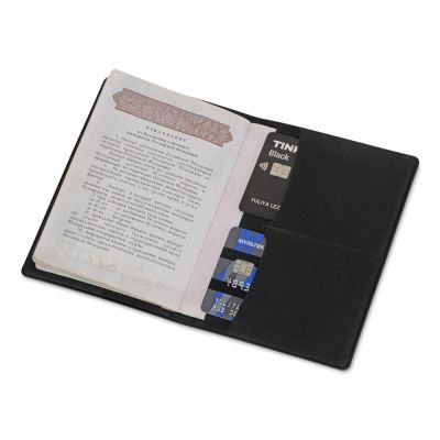 Обложка для паспорта с RFID защитой отделений для пластиковых карт Favor, черная-2