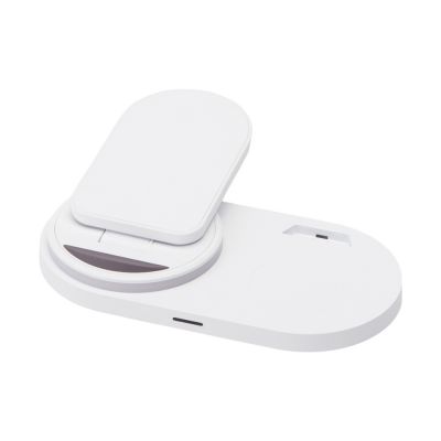 Складная зарядная станция с беспроводной зарядкой Flashport, 15 Вт, белый-2