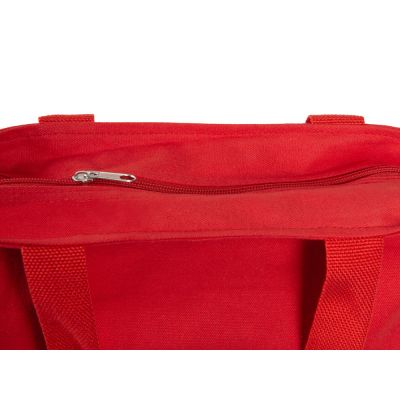 Сумка на молнии Zipper из хлопка 280 г c карманом на молнии спереди, красный-6