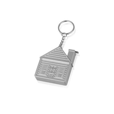 Брелок-рулетка Домик, 1 м., серебристый-0