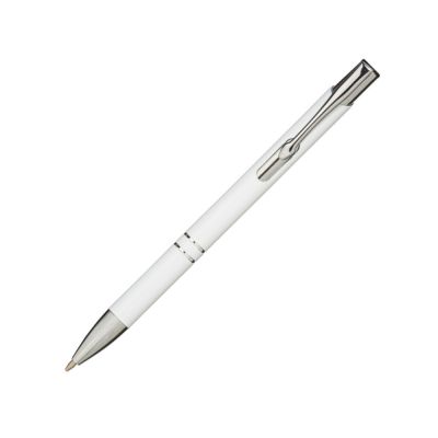 Алюминиевая шариковая кнопочная ручка Moneta, черные чернила, белый-0
