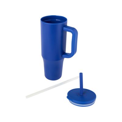 Brady термостакан с силиконовой трубочкой, объемом 900 мл, сертифицированный согласно RCS - Ярко-синий-2