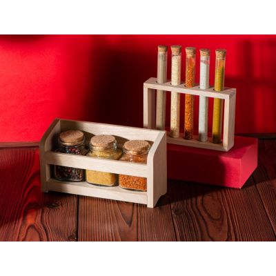 Набор Delish из пяти специй в подставке из бука-7
