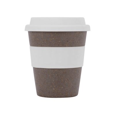 Стакан с силиконовой крышкой Cafe, белый-2