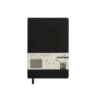 Скетчбук Sketch & Art в мягком переплете 140х210 мм, 100 л. черной бумаги 100 гр., черный-1