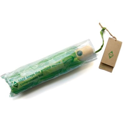 Зонт складной 5429 ÖkoBrella из бамбука, полуавтомат, лайм-13