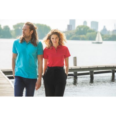 Мужское поло Beryl из переработанных органических материалов с коротким рукавом, черный-3