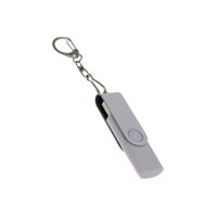 USB-флешка на 64 Гб 2 в 1 поворотный механизм, c дополнительным разъемом Type-C с одноцветным металлическим клипом, белый